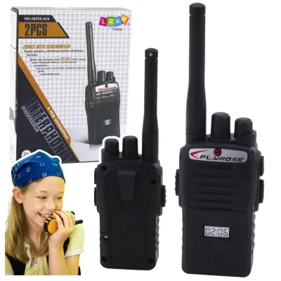 Set dveh otroških walkie talkie postaj doseg do 60m črna