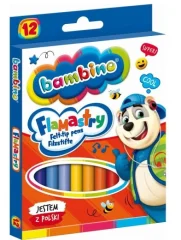 Komplet 12 Barvnih Flomastrov Bambino