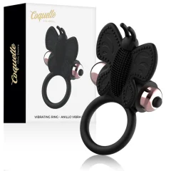 COQUETTE CHIC DESIRE - PRSTAN METULJČKI Z VIBRATORJEM ČRNO/ZLATO