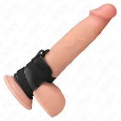 KINK - USNJEN OBROČ ZA PENIS Z NASTAVLJIVIMI TRAKOVI