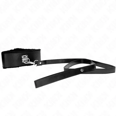 KINK - OGRLICA NA POVODCU 116 CM S SREBRNIMI ŽEBLJKI MODEL 4 ČRNA NASTAVLJIVA 40-48 CM