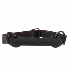 KINK - BONE GAG Z NASTAVLJIVIM ČRNIM USNJENIM PAŠKOM 41-57 CM