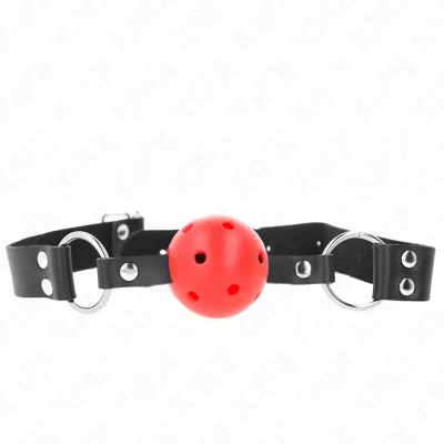KINK - DIHAJOČA ŽOGICA 4 CM GAG Z DVOJNO RDEČO KOVICO 62,5 x 2,5 CM NASTAVLJIVA 42-58 CM