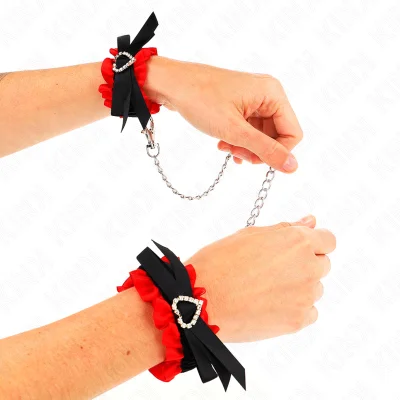 KINK - ELASTIČNE ČIPKE Z MANŠETAMI NASTAVLJIV RDEČI SRČEK DETAJLI 22-35 CM