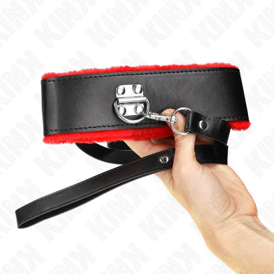 KINK - OGRLICA S PASOM 116 CM Z NASTAVLJIVIM RDEČIM USNJENIM PAŠKOM 40-48 CM