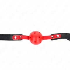 KINK - RDEČA VOTLA TRDA ŽOGA 4 CM GAG ČRN TRAK 60 x 2 CM NASTAVLJIV 37-52 CM