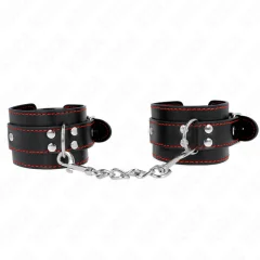 KINK - ČRNE manšete z nastavljivo rdečo podlogo 20-28 CM