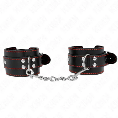 KINK - ČRNE manšete z nastavljivo rdečo podlogo 20-28 CM