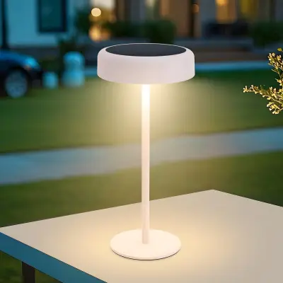 NETTLIFE Lampe de table solaire à batterie lampe de chevet LED sans fil 3600mhA rechargeable tactile dimmable blanche avec batterie USB