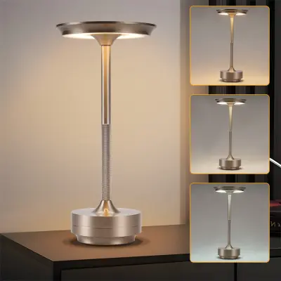 NETTLIFE Lampe de chevet sans fil à piles - Lampe de table LED tactile à intensité variable avec batterie rechargeable USB