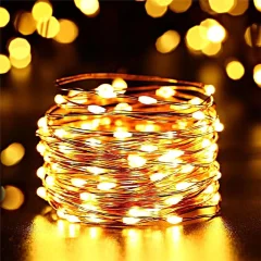 SOLARNE LED LUČI - V ŽICI - TOPLA BELA - 12 m