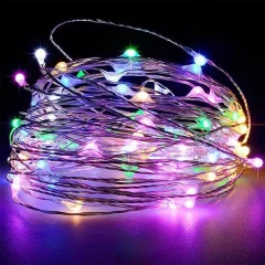 SOLARNE LED LUČI - V ŽICI - RGB - 32 m