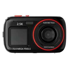 Elegantna digitalna kamera - dvojni zaslon, 72MP, 1080p Black