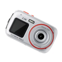 Elegantna digitalna kamera - dvojni zaslon, 72MP, 1080p Silver
