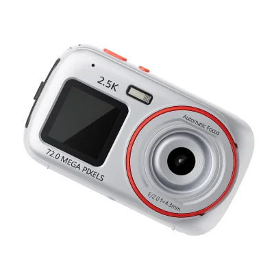 Elegantna digitalna kamera - dvojni zaslon, 72MP, 1080p Silver