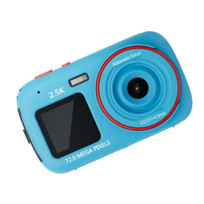 Elegantna digitalna kamera - dvojni zaslon, 72MP, 1080p Blue