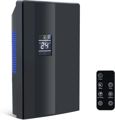 Električni razvlažilnik zraka 2000 ml - Razvlažilnik zraka za spalnico v kleti, stanovanju (bel)