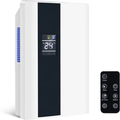 Električni razvlažilnik zraka 2000 ml - Razvlažilnik zraka za spalnico v kleti, stanovanju (črn)