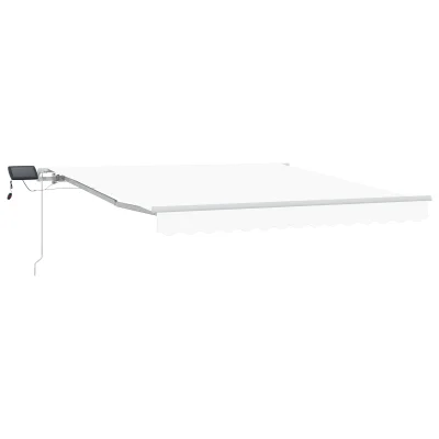 vidaXL Ročna retraktibilna tenda z LED belimi 300x250 cm