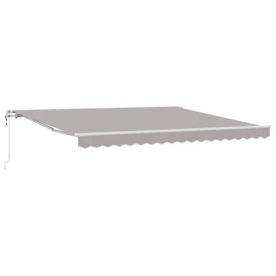 vidaXL Avtomatska retraktibilna tenda svetlo siva 400x350 cm
