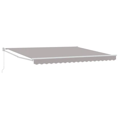 vidaXL Ročna retraktibilna tenda svetlo siva 400x300 cm