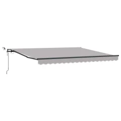 vidaXL Avtomatska Retraktibilna Tenda z LED Svetlom Svetlo Siva 400x350 cm