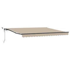 vidaXL Avtomatska retraktibilna tenda z LED Bež 400x300 cm