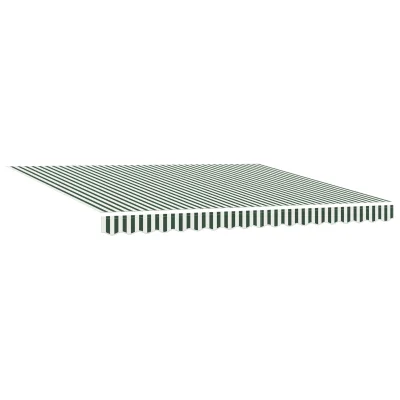 vidaXL Ročna retraktibilna tenda z LED zeleno in belo 400x300 cm