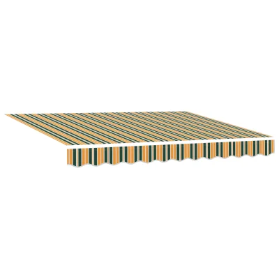 vidaXL Ročna Retraktibilna Tenda Zelena in Rumena 300x250 cm