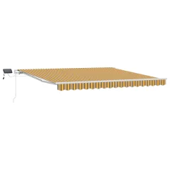 vidaXL Ročna retraktibilna tenda s LED večbarvno črto 400x350 cm