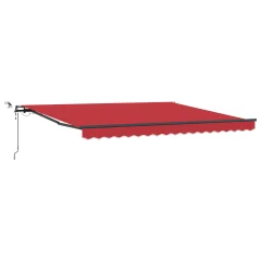 vidaXL Samodejna Retraktabilna Tenda z LED Rdeča 400x350 cm