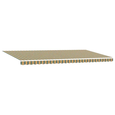 vidaXL Ročna retraktibilna tenda Zelena in rumena 600x300 cm
