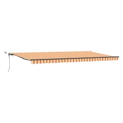 vidaXL Avtomatska retraktibilna tenda z LED rumeno in oranžno 600x300 cm