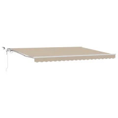 vidaXL Samodejna retraktibilna tenda z LED svetlobo bež 450x300 cm