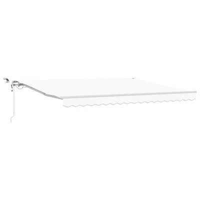 vidaXL Avtomatska retraktibilna tenda z LED belo 400x350 cm