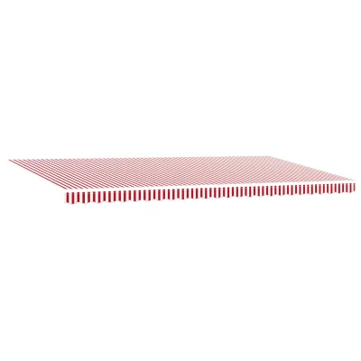 vidaXL Ročna zložljiva tenda rdeče in bele črte 600 x 350 cm