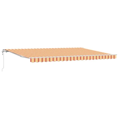 vidaXL Avtomatska Retraktibilna Tenda Rumena in Oranžna 500x350 cm