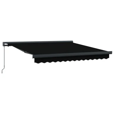 vidaXL Ročna retraktibilna tenda Črna 300x250 cm