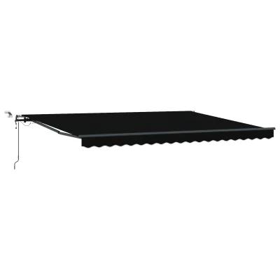 vidaXL Samodejna Retraktibilna Tenda z LED Črna 450x300 cm