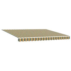 vidaXL ročna retraktivna tenda z LED zeleno in rumeno 400x350 cm