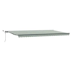 vidaXL Avtomatska Retraktibilna Tenda z LED Zelena in Bela 600x300 cm