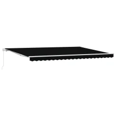 vidaXL Ročna retraktibilna tenda Črna 500x300 cm