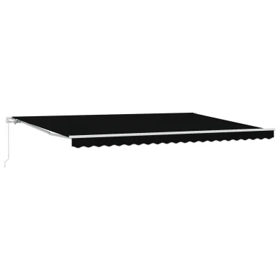 vidaXL Ročna retraktibilna tenda Črna 500x300 cm