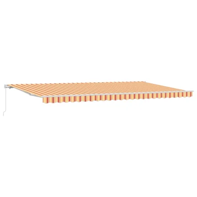 vidaXL Ročno retraktibilna tenda Rumena in oranžna 600x350 cm