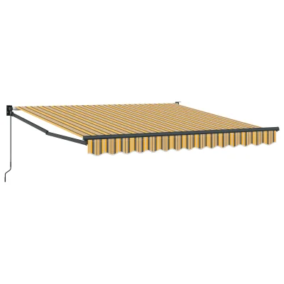vidaXL Ročna retraktibilna tenda večbarvno črtasta 300x250 cm