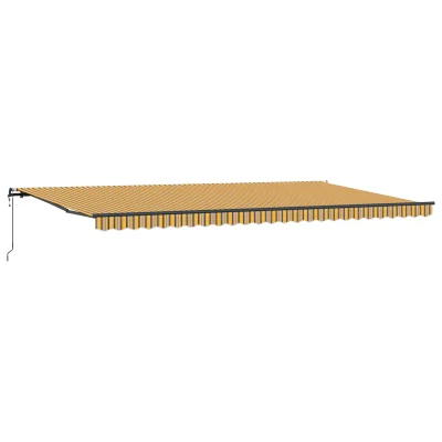 vidaXL Samodejna retraktibilna tenda večbarvna črta 600 x 350 cm