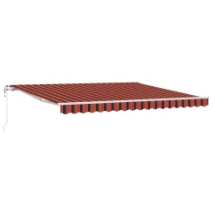 vidaXL Avtomatska retractibilna tenda Oranžna in Rjava 400x350 cm