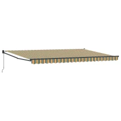 vidaXL ročna retraktibilna tenda zelena in rumena 500x300 cm
