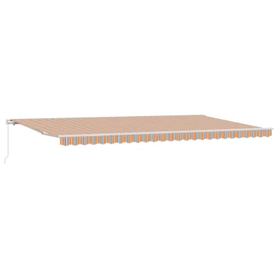 vidaXL Ročna retraktibilna tenda Črtasti vzorec 600x300 cm