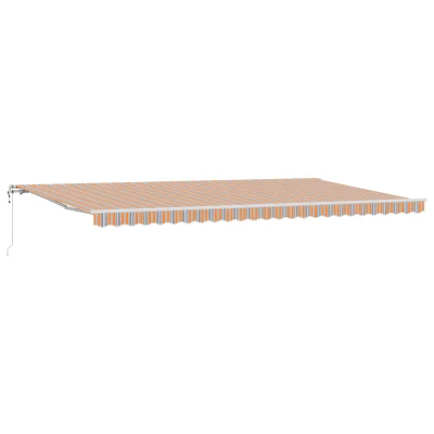 vidaXL Avtomatska retraktibilna tenda z večbarvnimi črtami, 600x300 cm